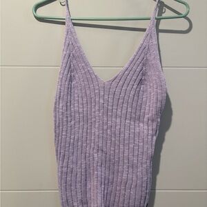 Lavender Ribbed Knit Tank Top